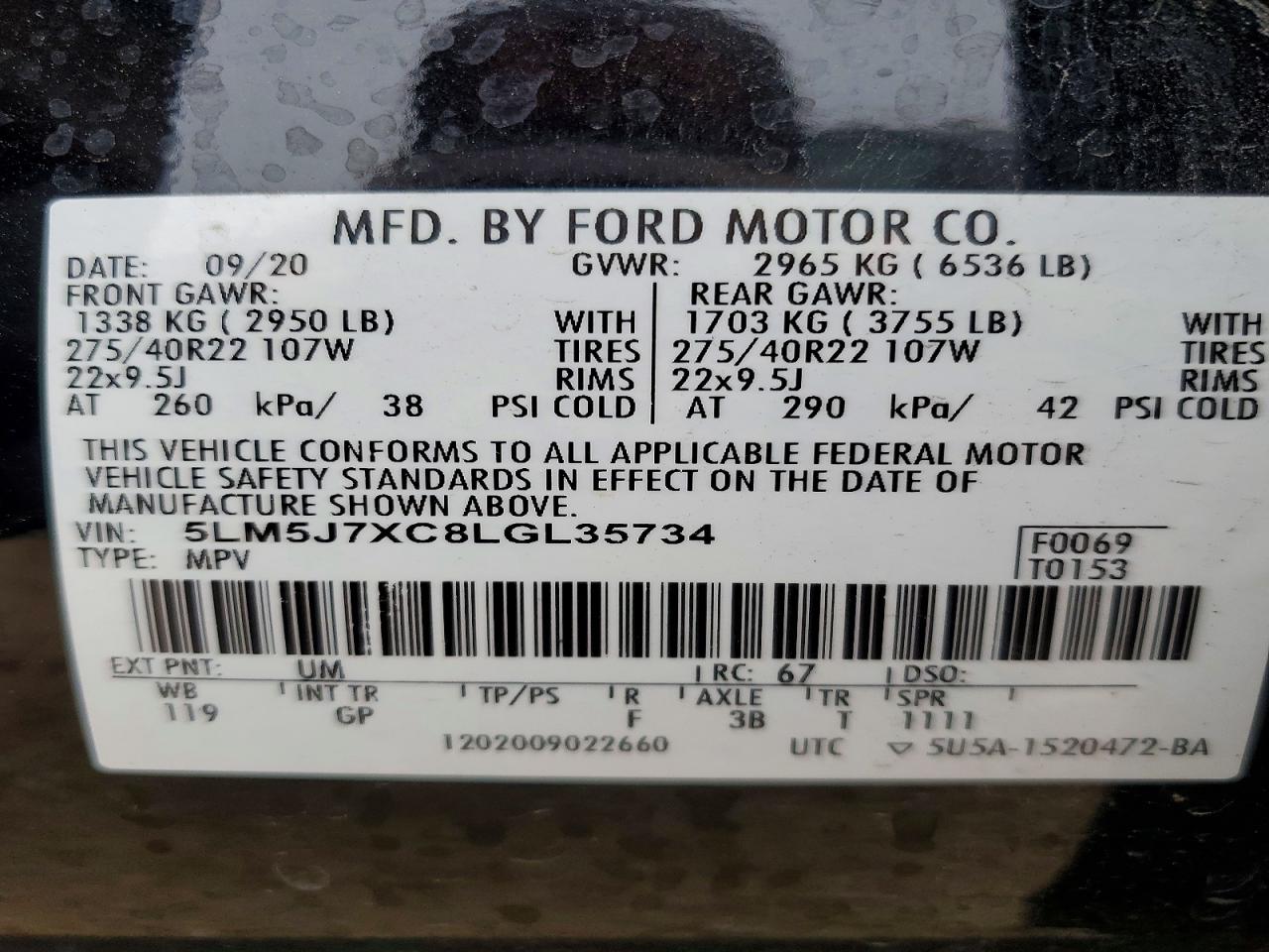 2020 LINCOLN AVIATOR RESERVE photo 14