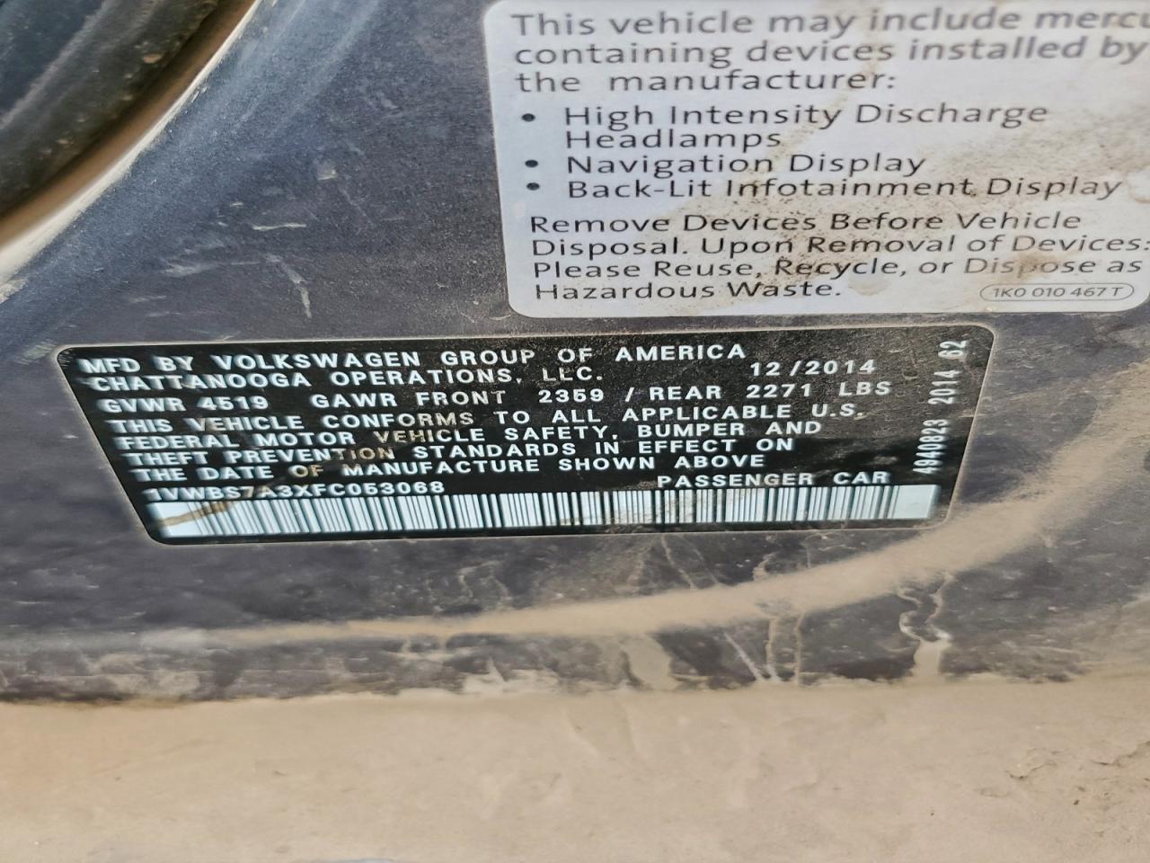 2015 VOLKSWAGEN PASSAT SE photo 23
