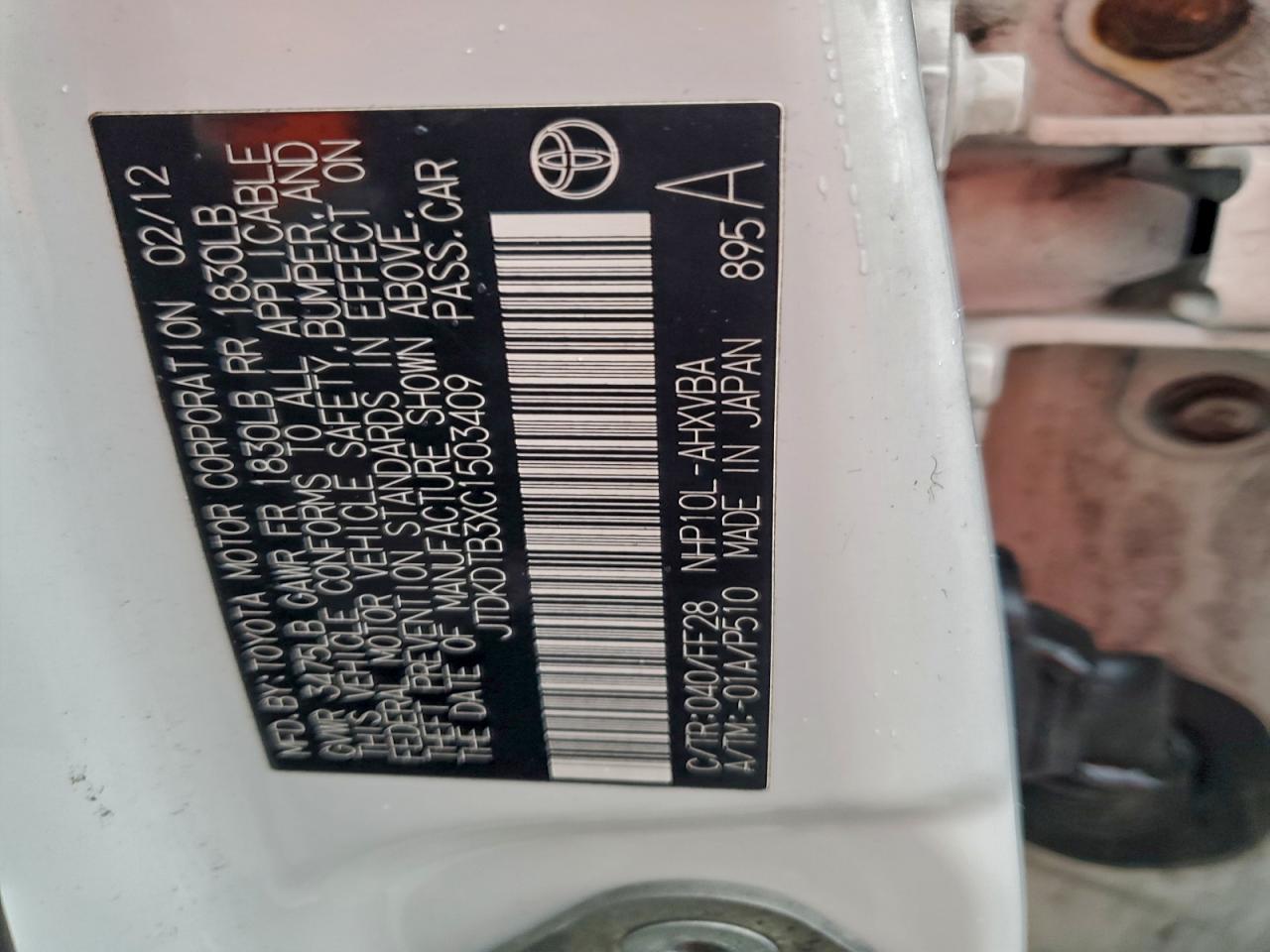 2012 TOYOTA PRIUS C photo 13