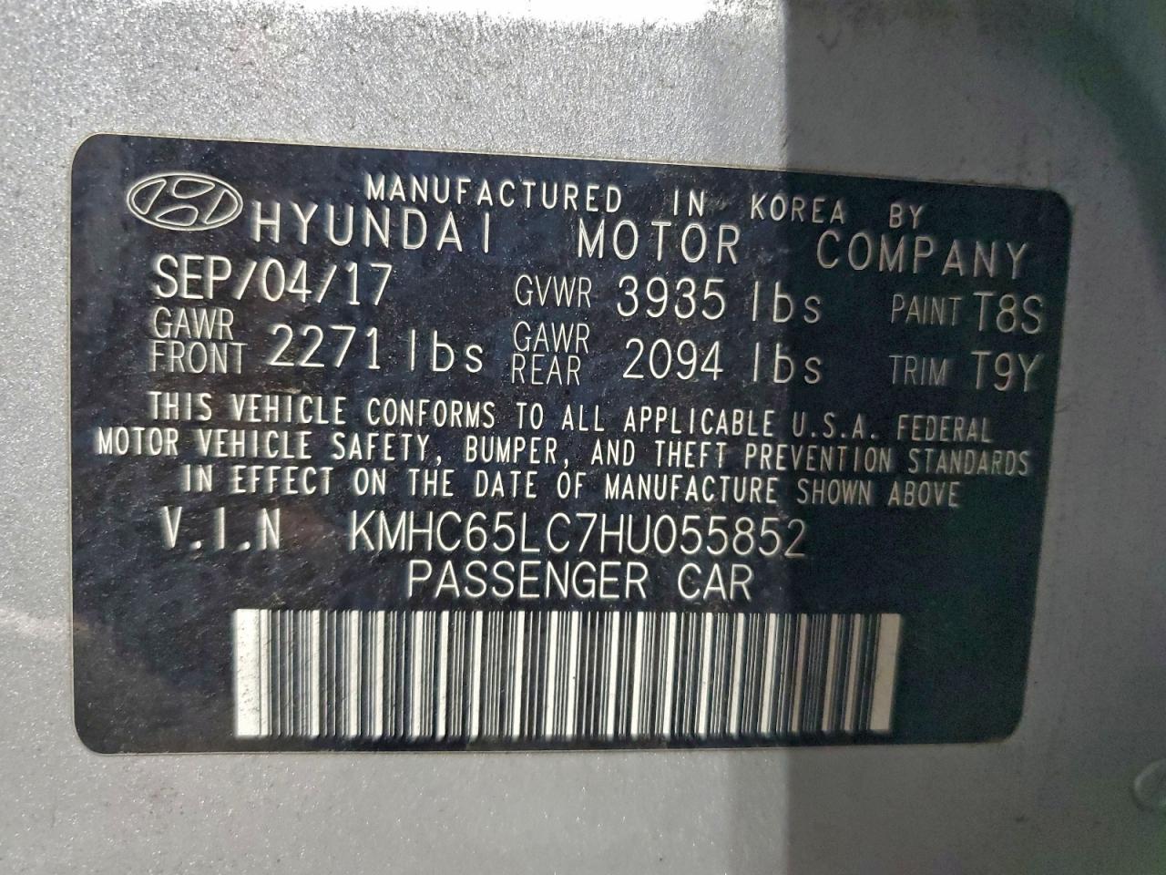 2017 HYUNDAI IONIQ BLUE photo 13