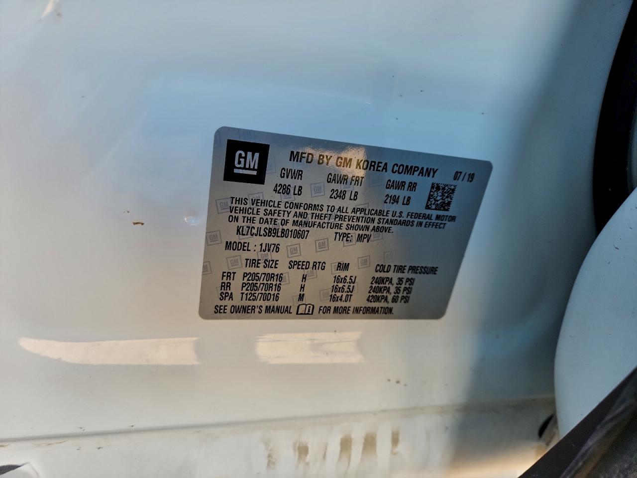 2020 CHEVROLET TRAX 1LT photo 13