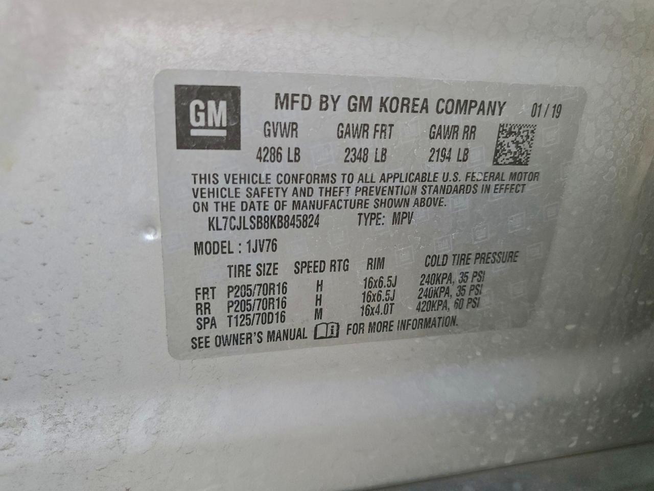 2019 CHEVROLET TRAX 1LT photo 12