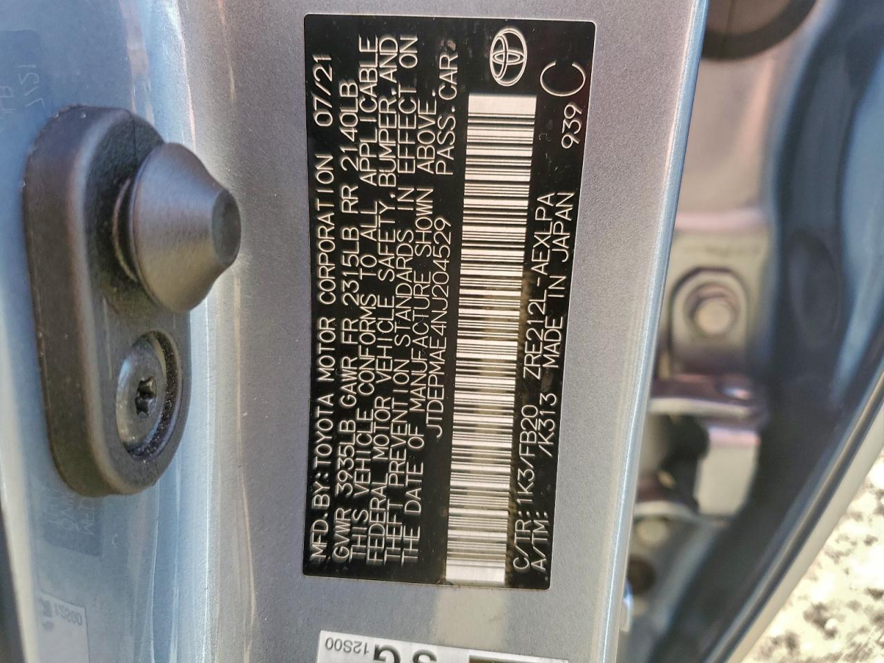 2022 TOYOTA COROLLA LE photo 12