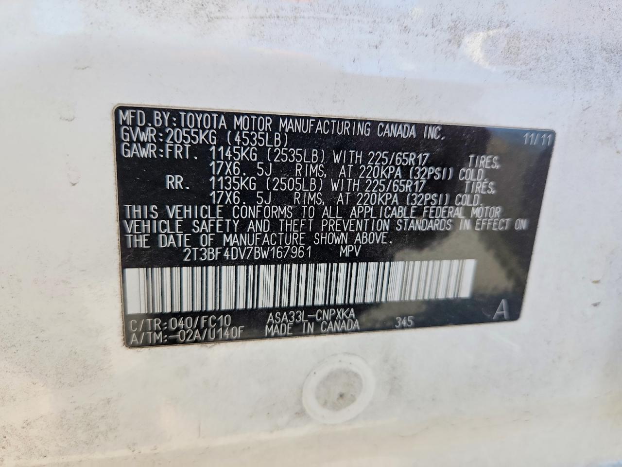 2011 TOYOTA RAV4 photo 12