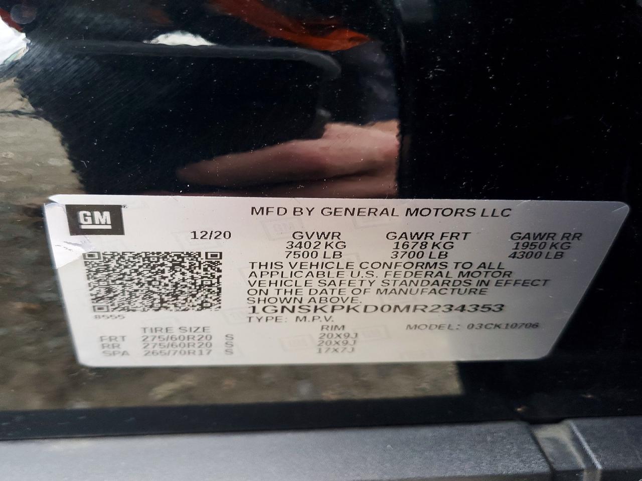 2021 CHEVROLET TAHOE K1500 Z71 photo 12