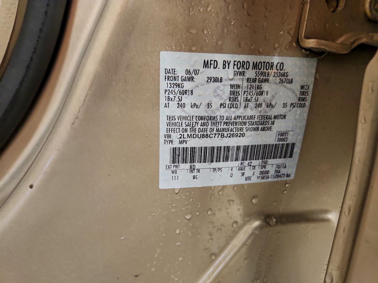 2007 LINCOLN MKX photo 14