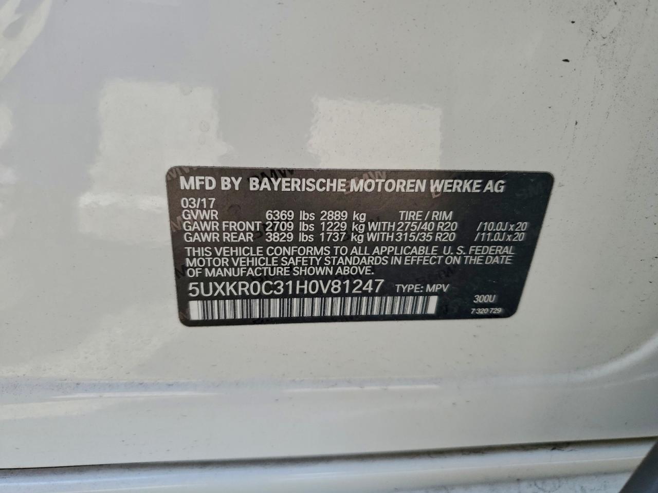 2017 BMW X5 XDRIVE35I photo 12