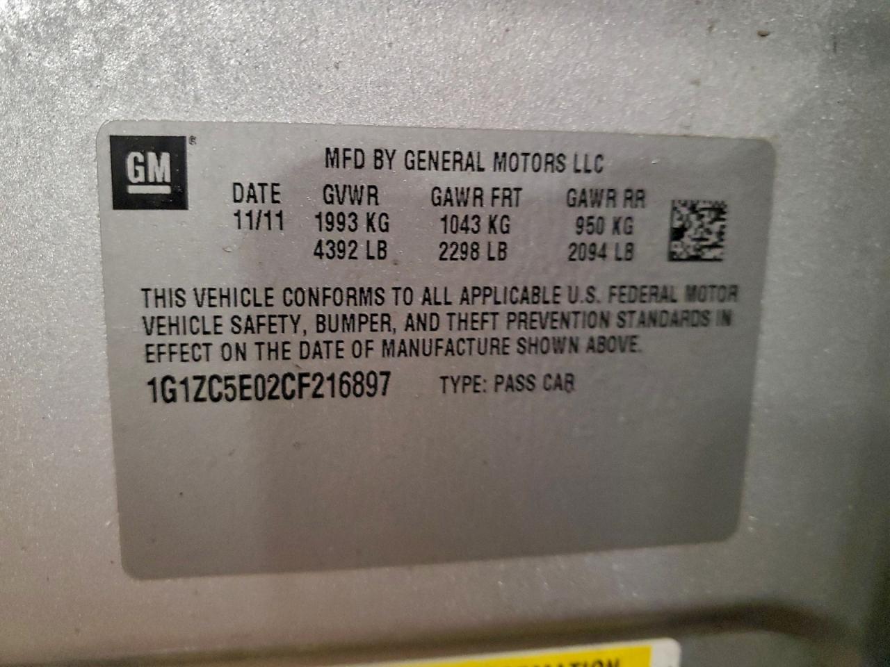 2012 CHEVROLET MALIBU 1LT photo 13