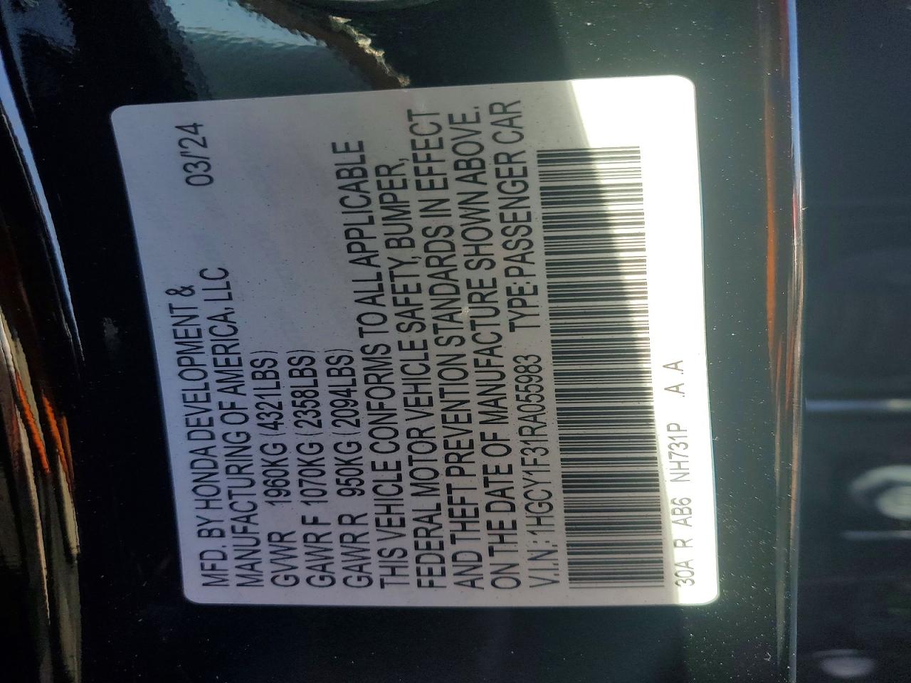2024 HONDA ACCORD photo 37