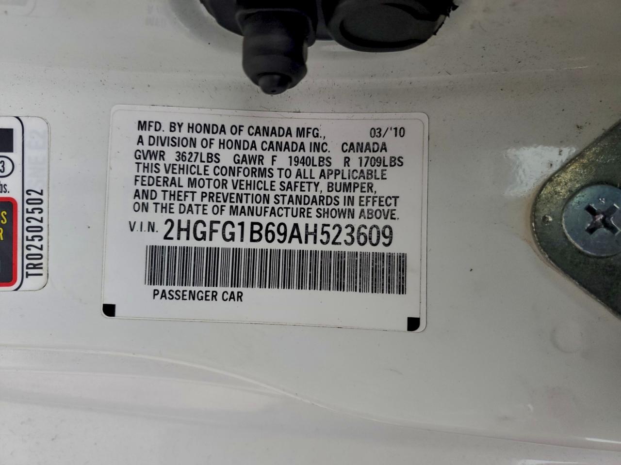 2010 HONDA CIVIC LX photo 12