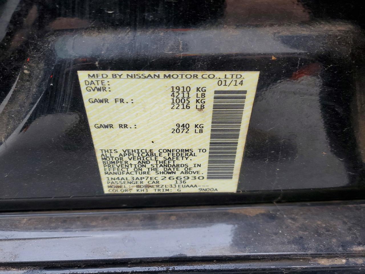2014 NISSAN ALTIMA 2.5 photo 37