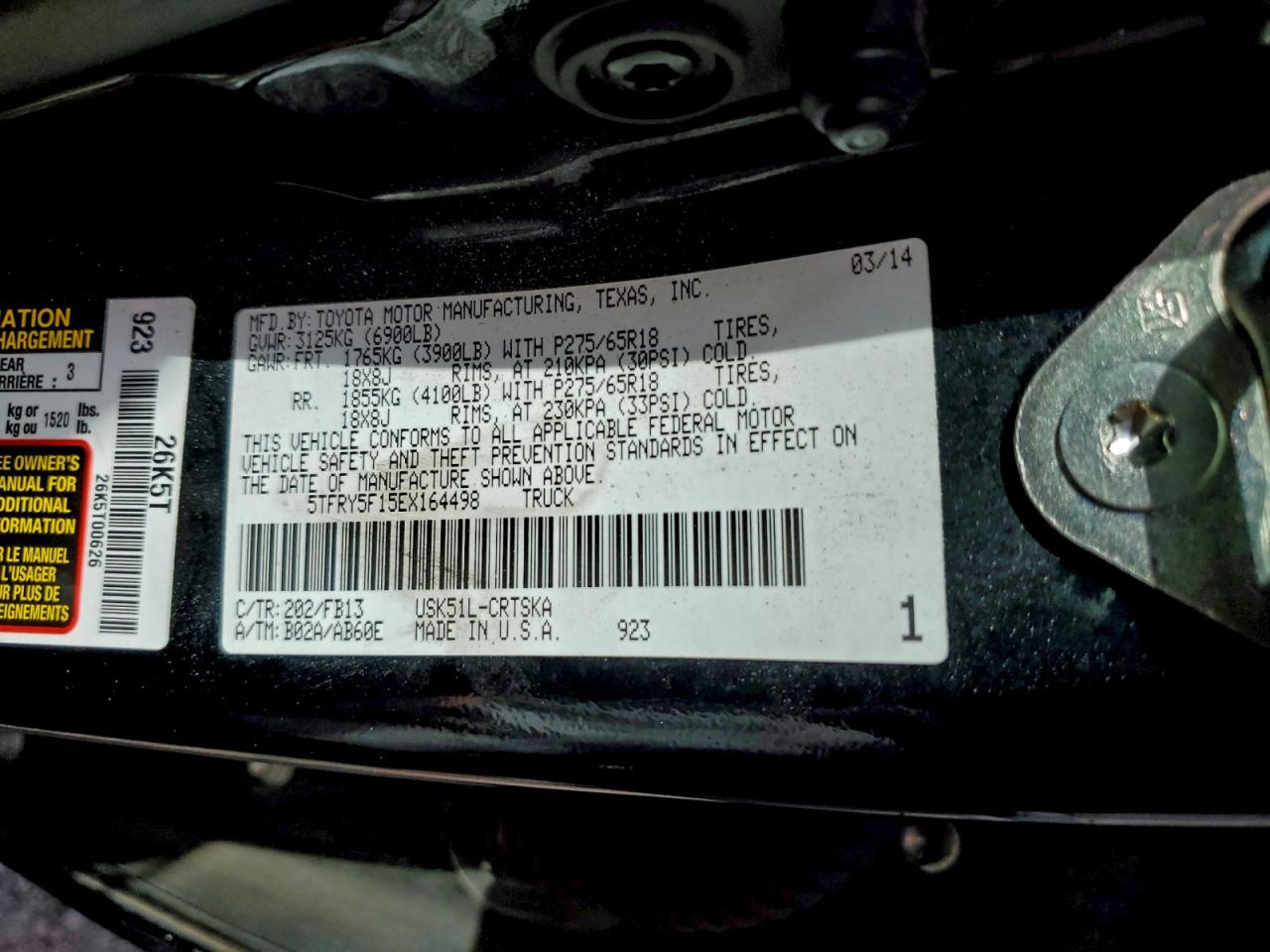 2014 TOYOTA TUNDRA photo 12