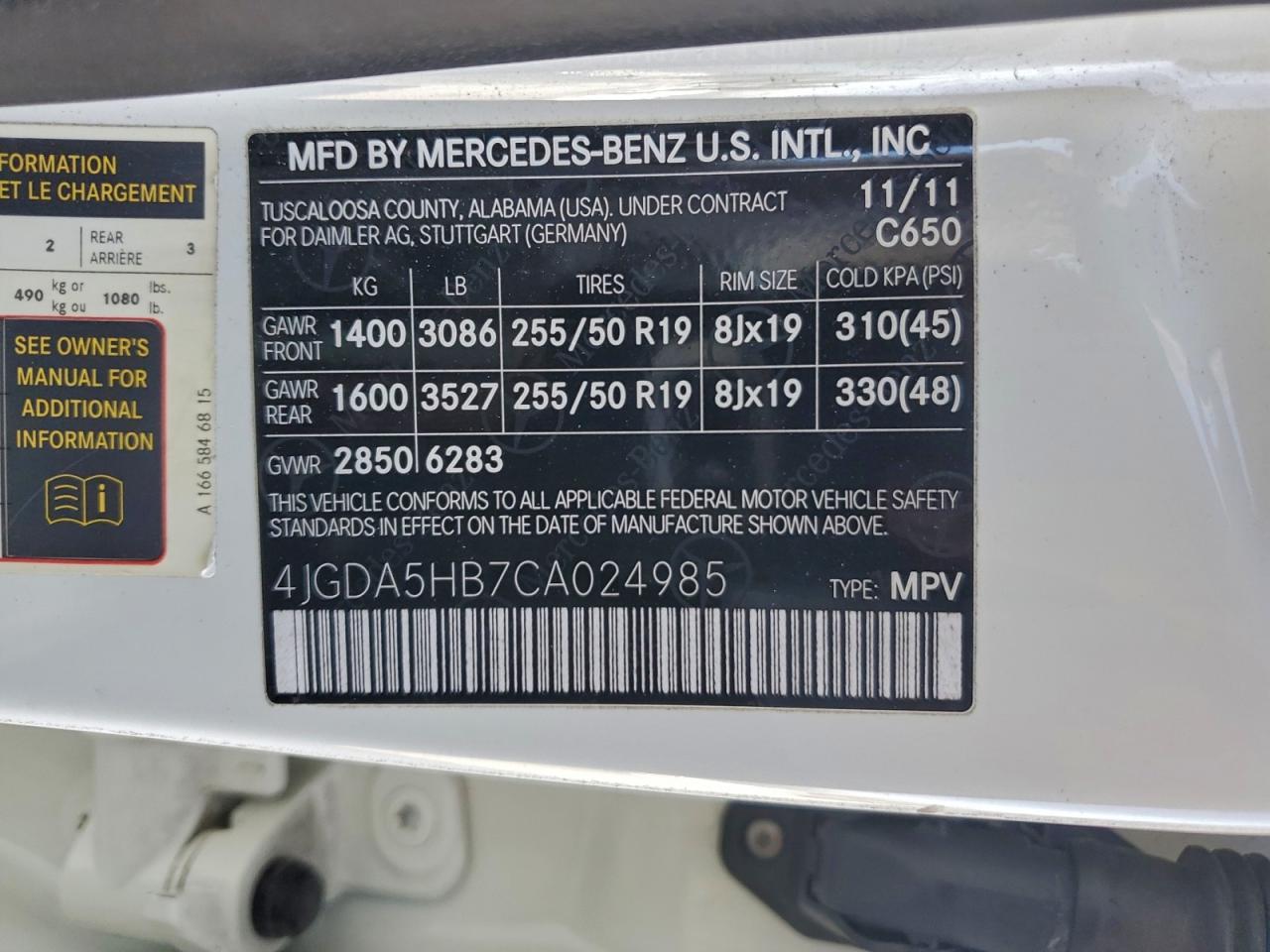 2012 MERCEDES-BENZ ML 350 4MATIC photo 37