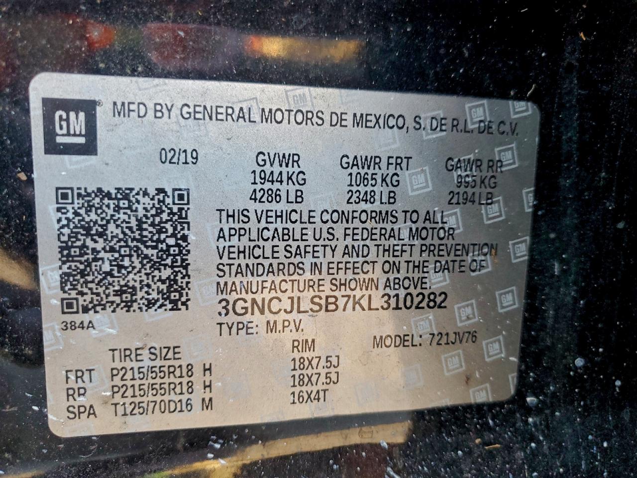 2019 CHEVROLET TRAX 1LT photo 13