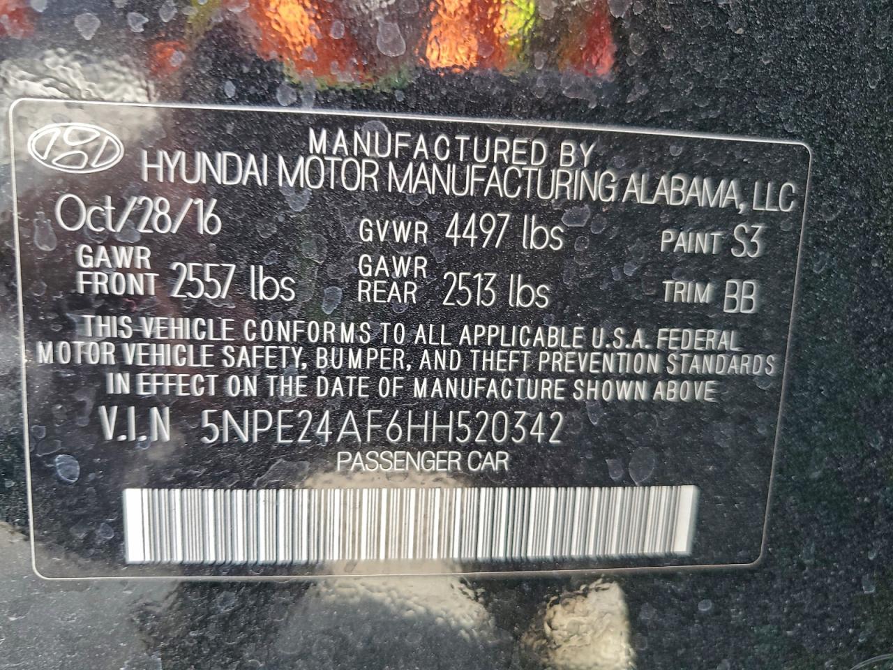2017 HYUNDAI SONATA SE photo 13