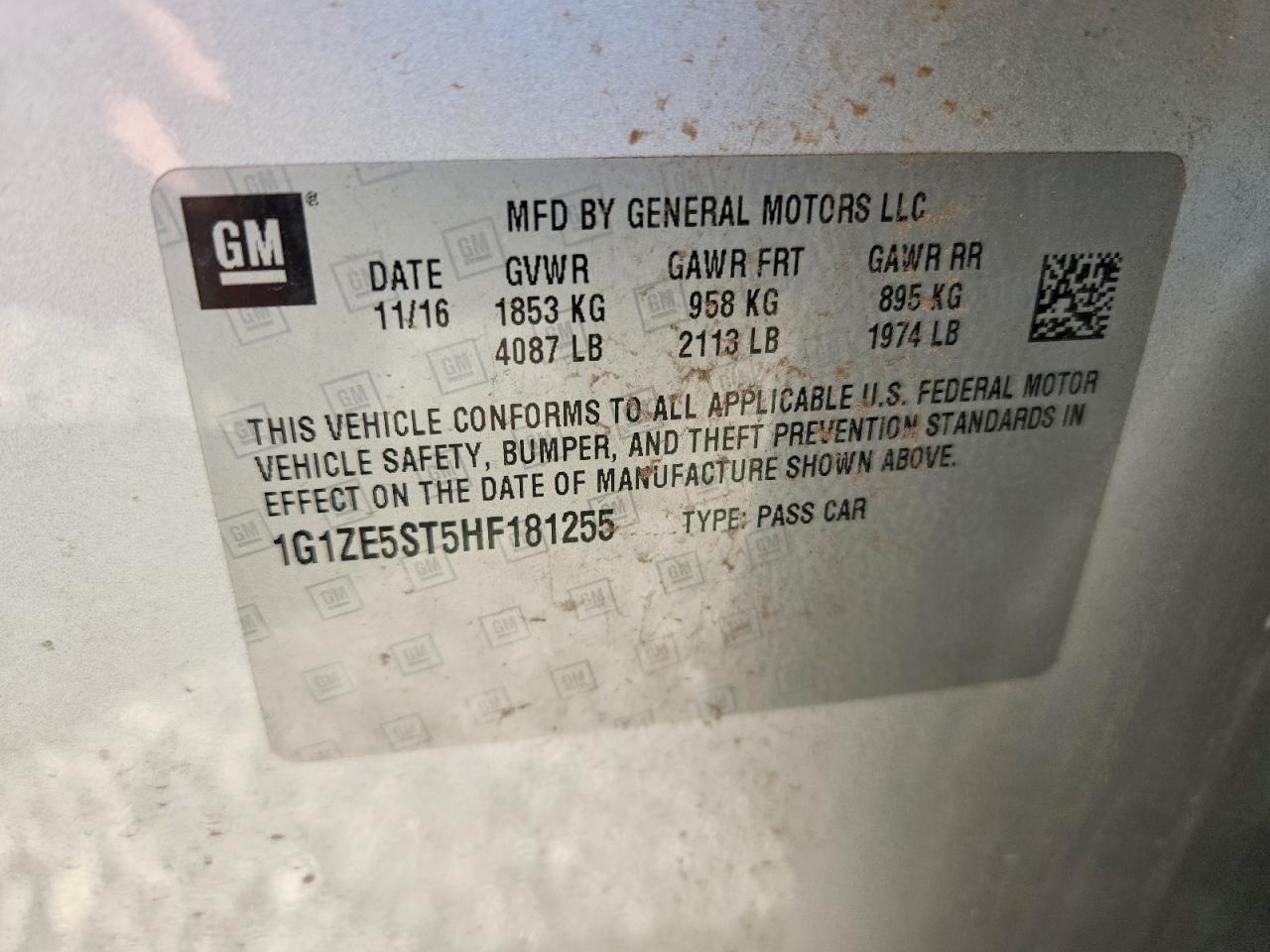2017 CHEVROLET MALIBU LT photo 23