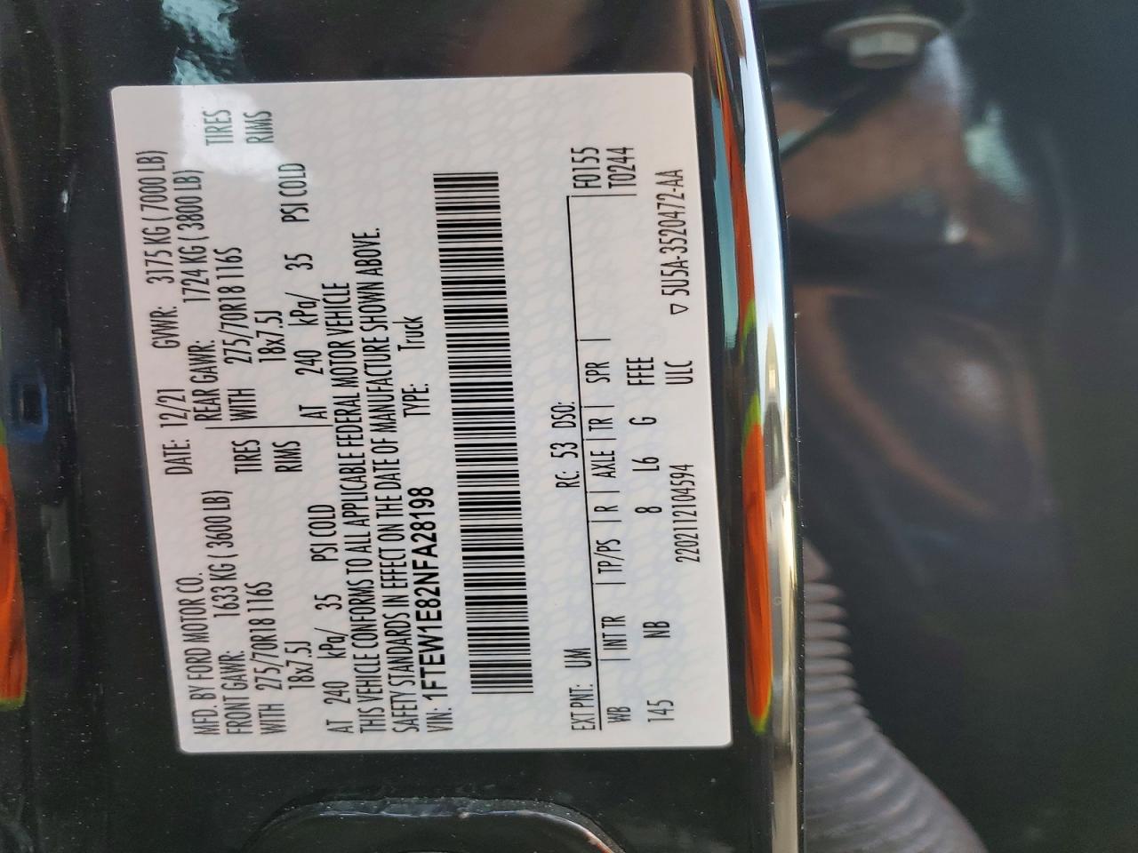 2022 FORD F150 SUPERCREW photo 12