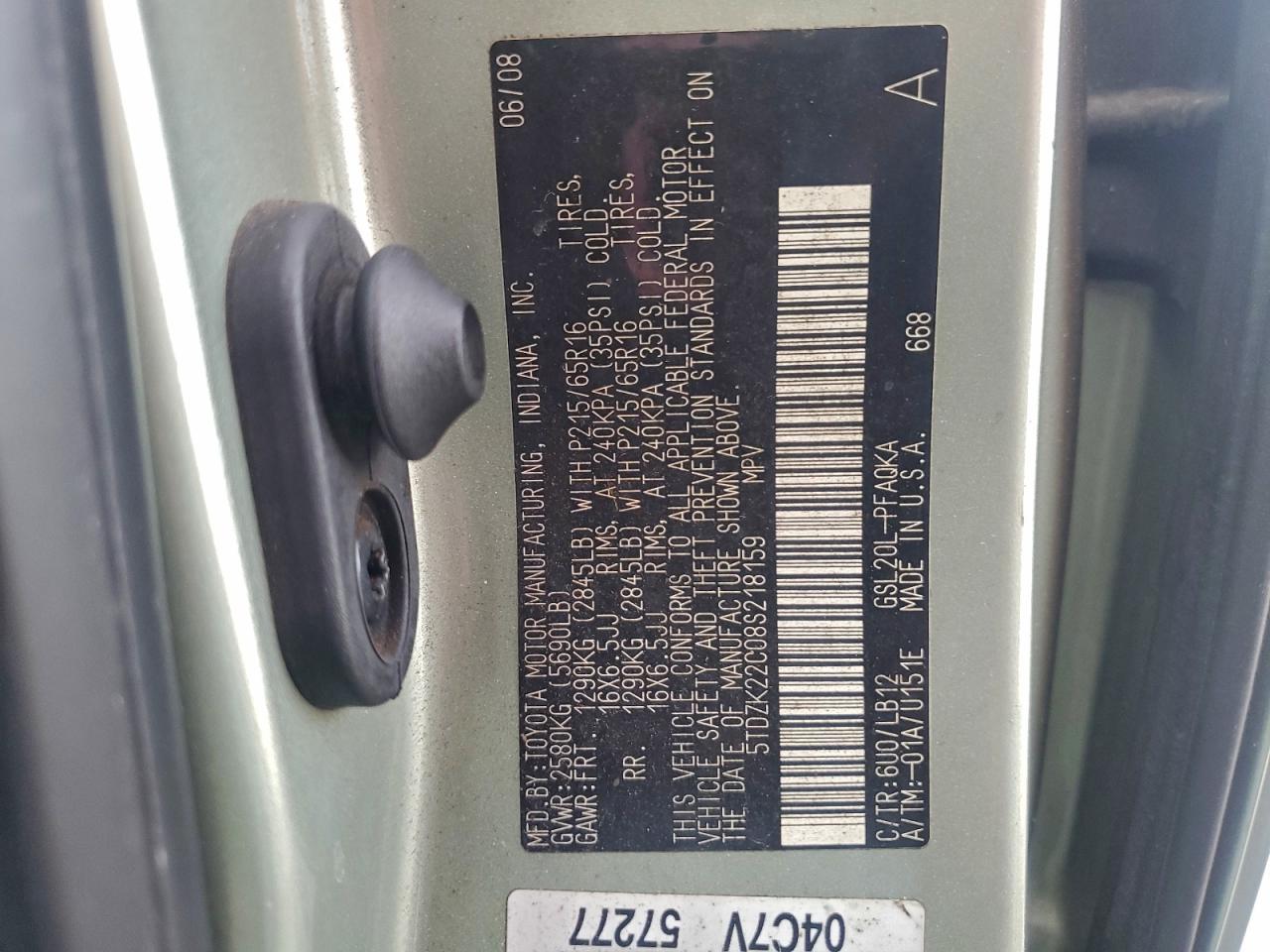 2008 TOYOTA SIENNA XLE photo 13
