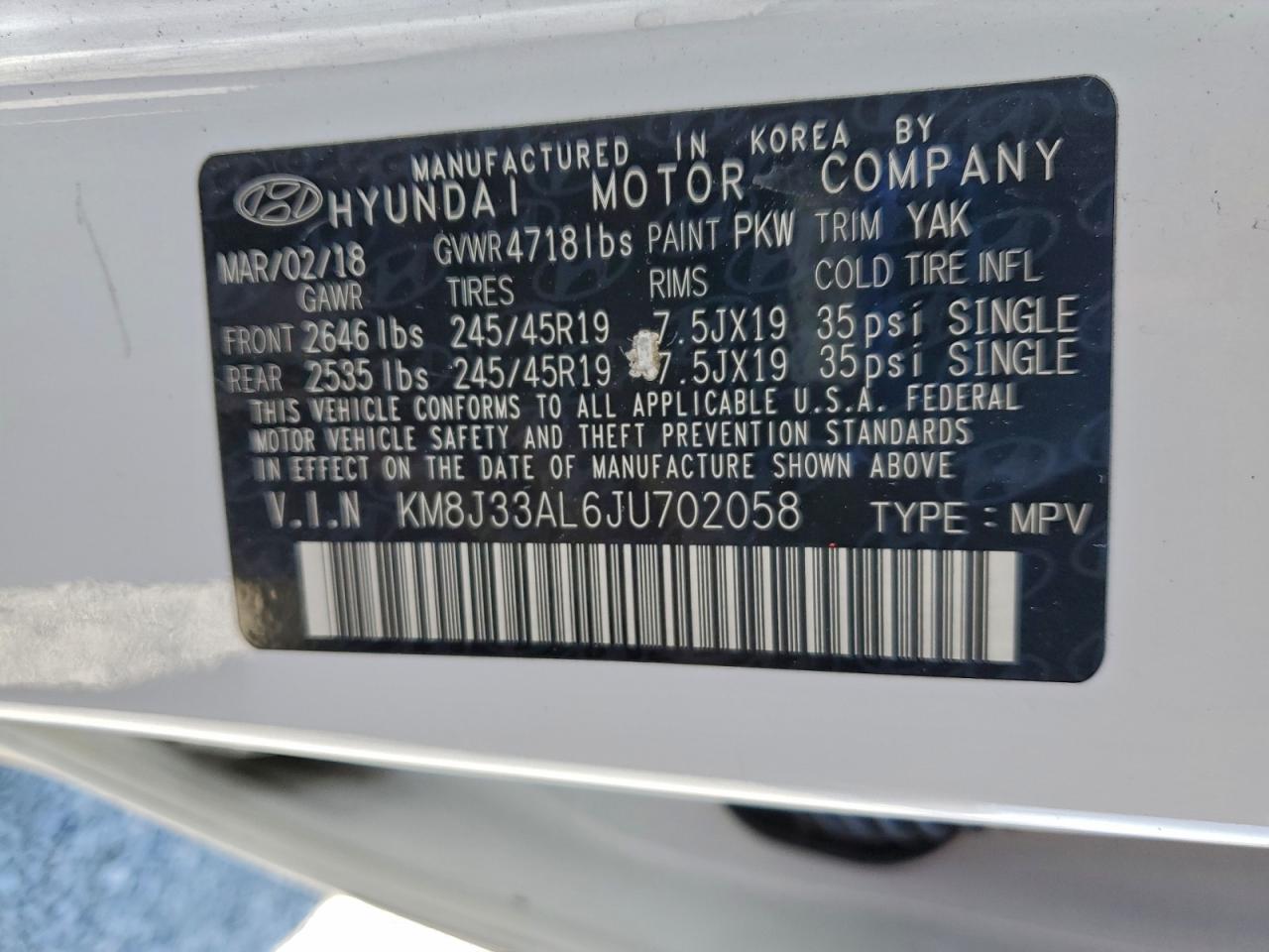 2018 HYUNDAI TUCSON SPORT photo 27