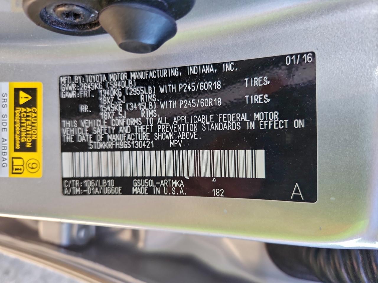 2016 TOYOTA HIGHLANDER XLE photo 13