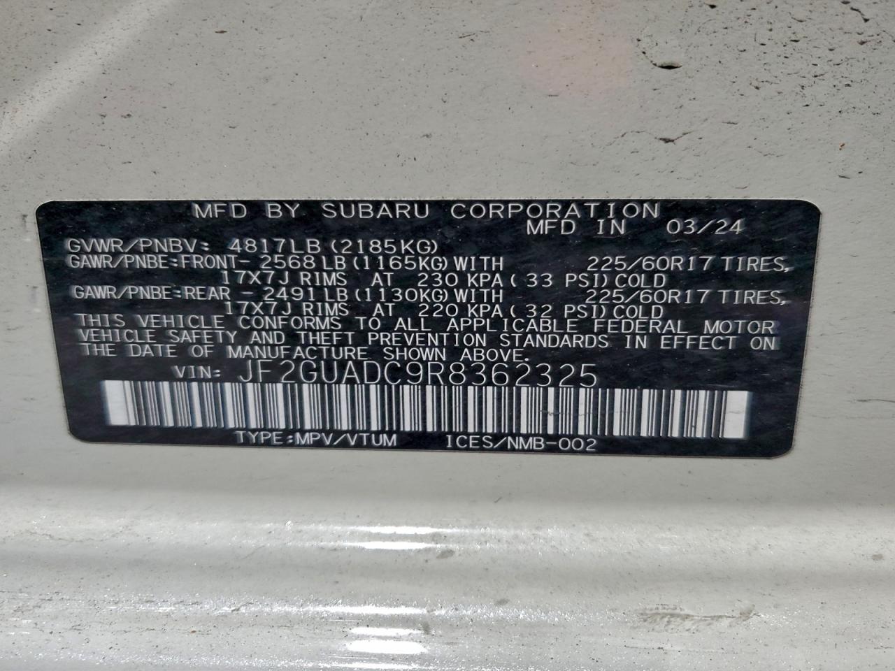 2024 SUBARU CROSSTREK PREMIUM photo 13