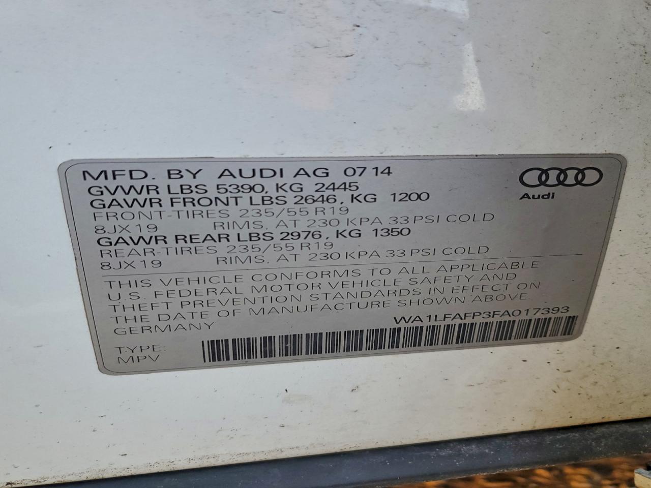 2015 AUDI Q5 photo 37
