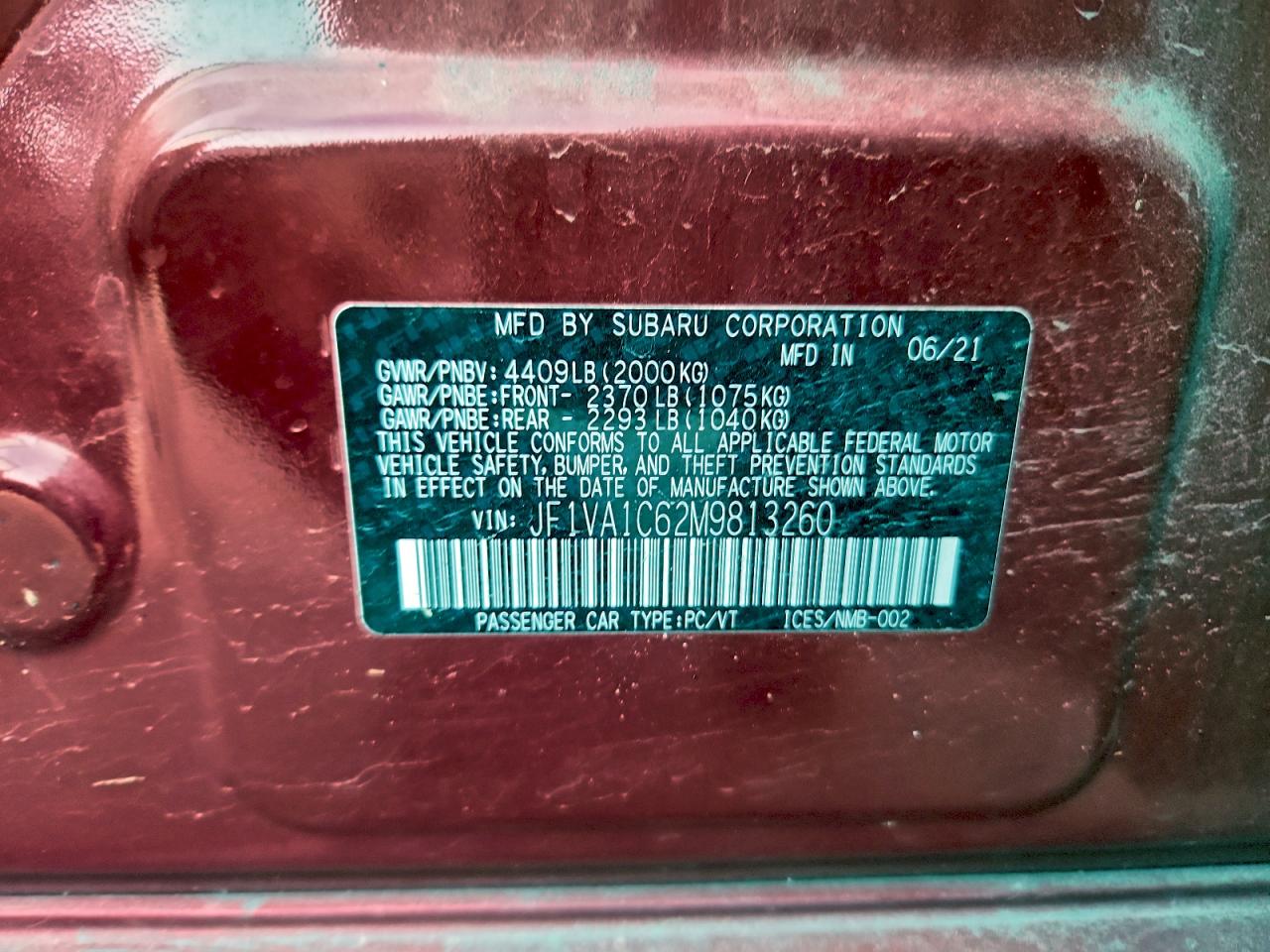 2021 SUBARU WRX PREMIUM photo 12