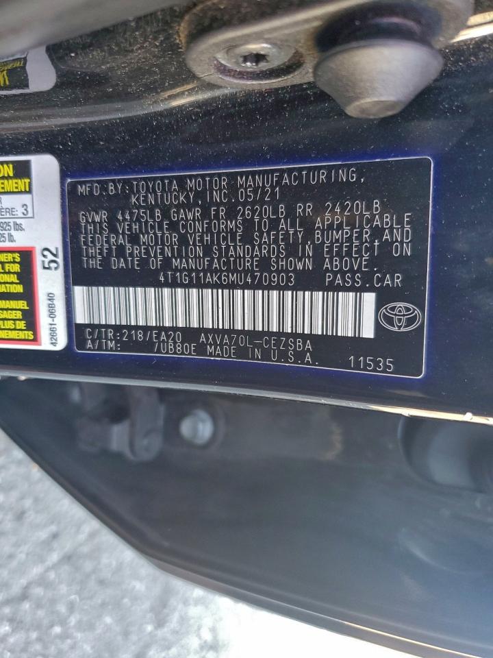 2021 TOYOTA CAMRY SE photo 12
