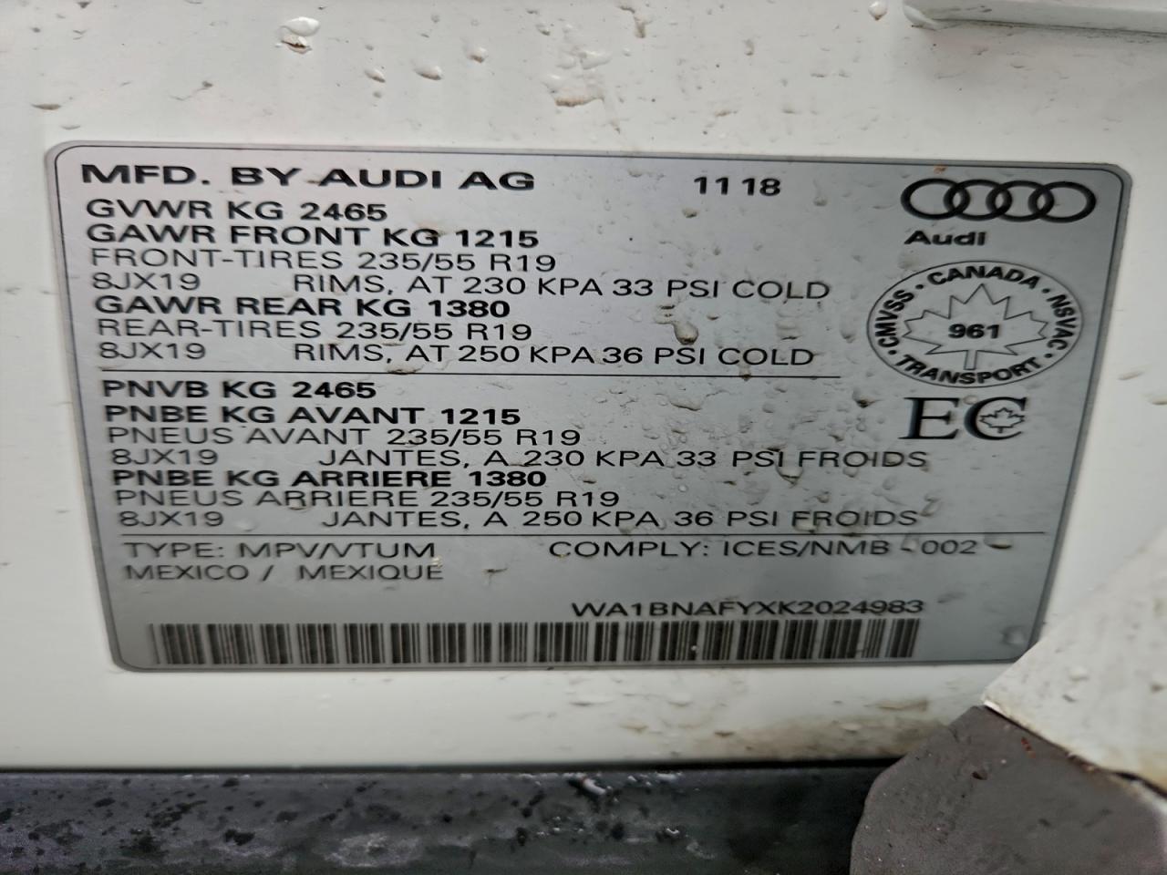 2019 AUDI Q5 PREMIUM PLUS photo 13