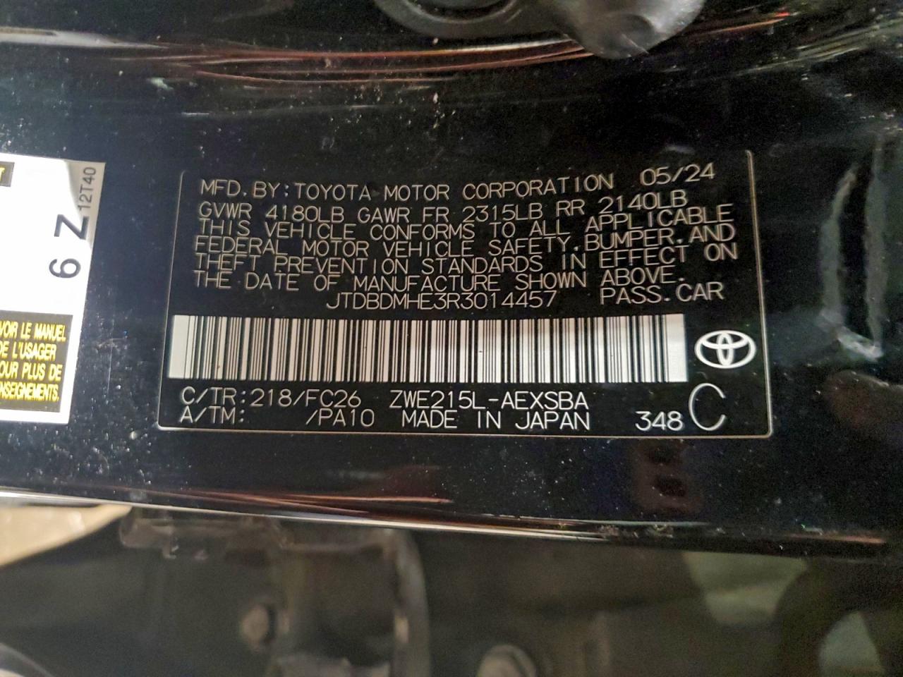 2024 TOYOTA COROLLA LE photo 13