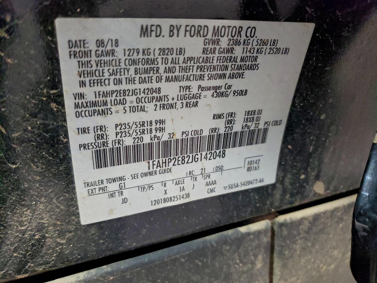 2018 FORD TAURUS SEL photo 23