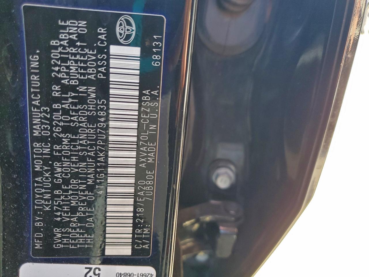 2023 TOYOTA CAMRY SE NIGHT SHADE photo 12