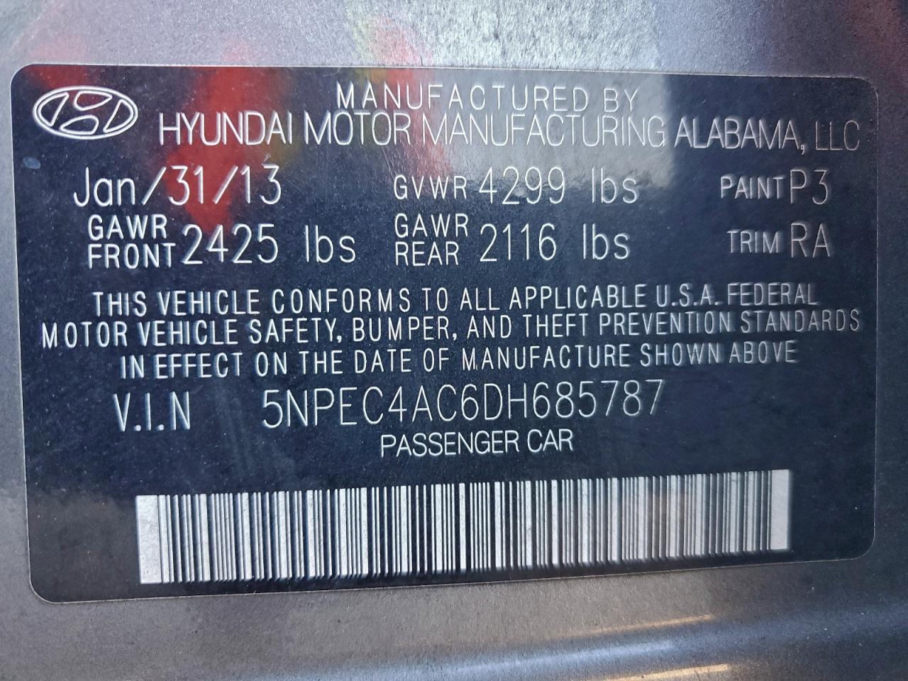 2013 HYUNDAI SONATA SE photo 12