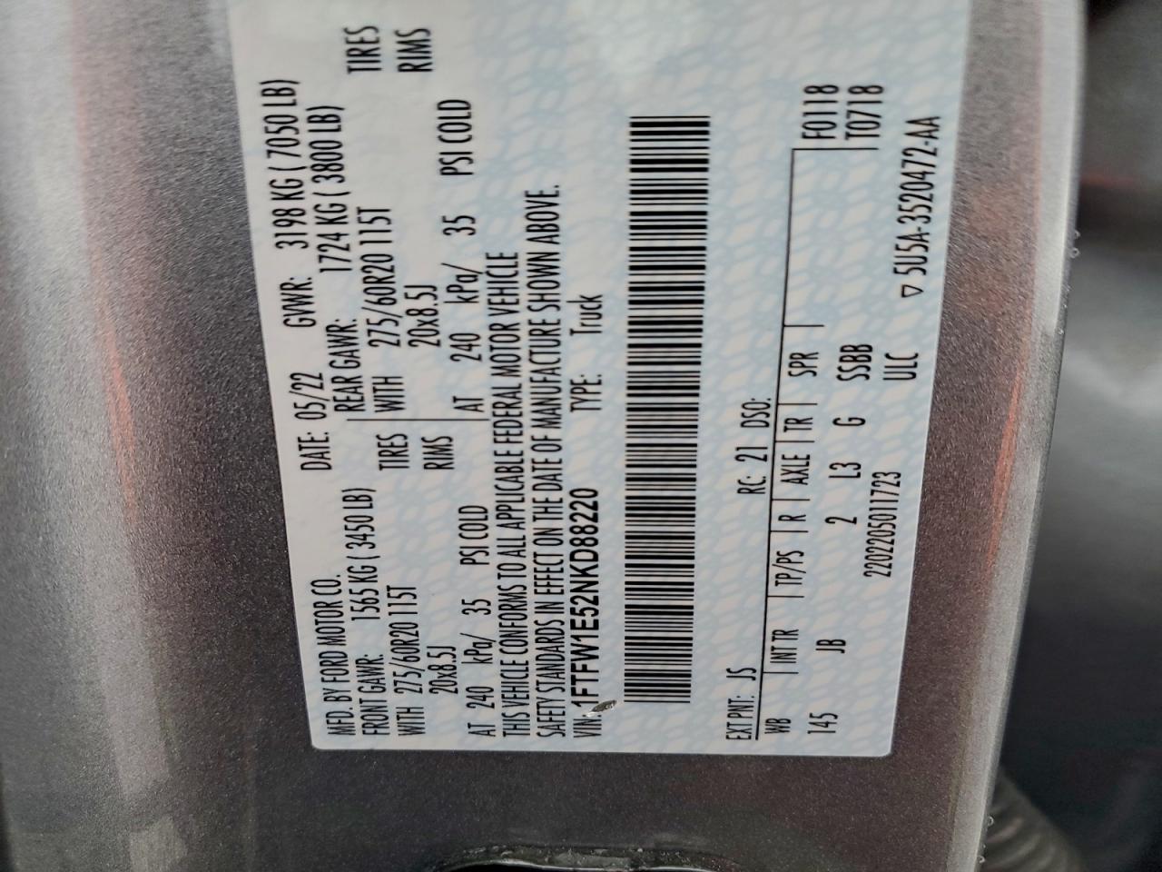 2022 FORD F150 SUPERCREW photo 12