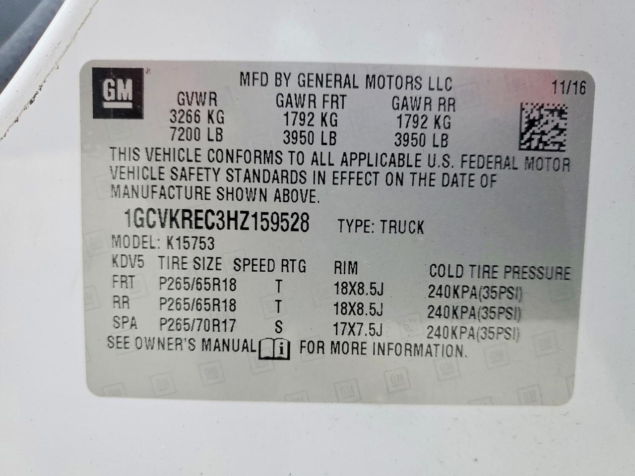 2017 CHEVROLET SILVERADO K1500 LT photo 13