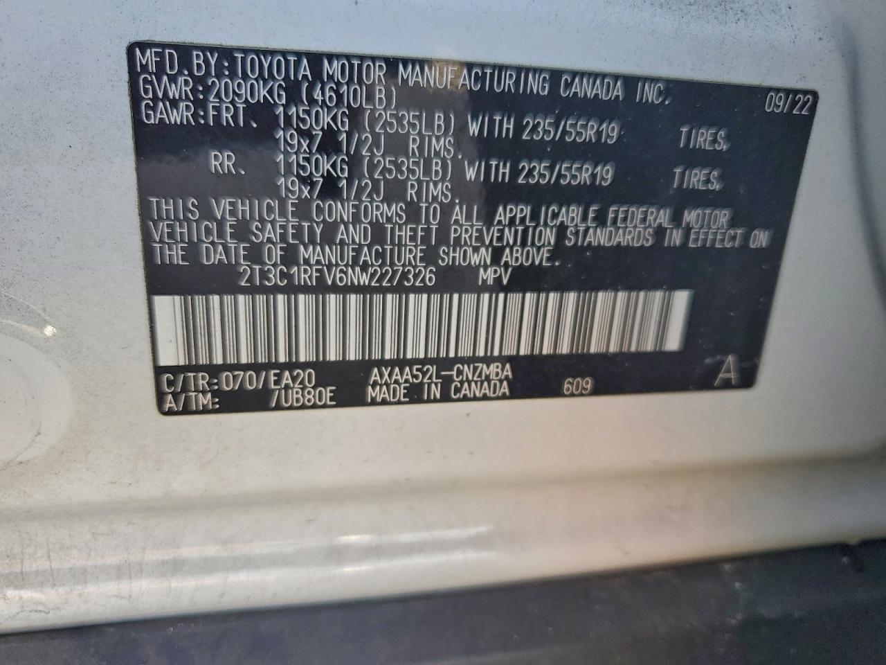 2022 TOYOTA RAV4 XLE PREMIUM photo 13