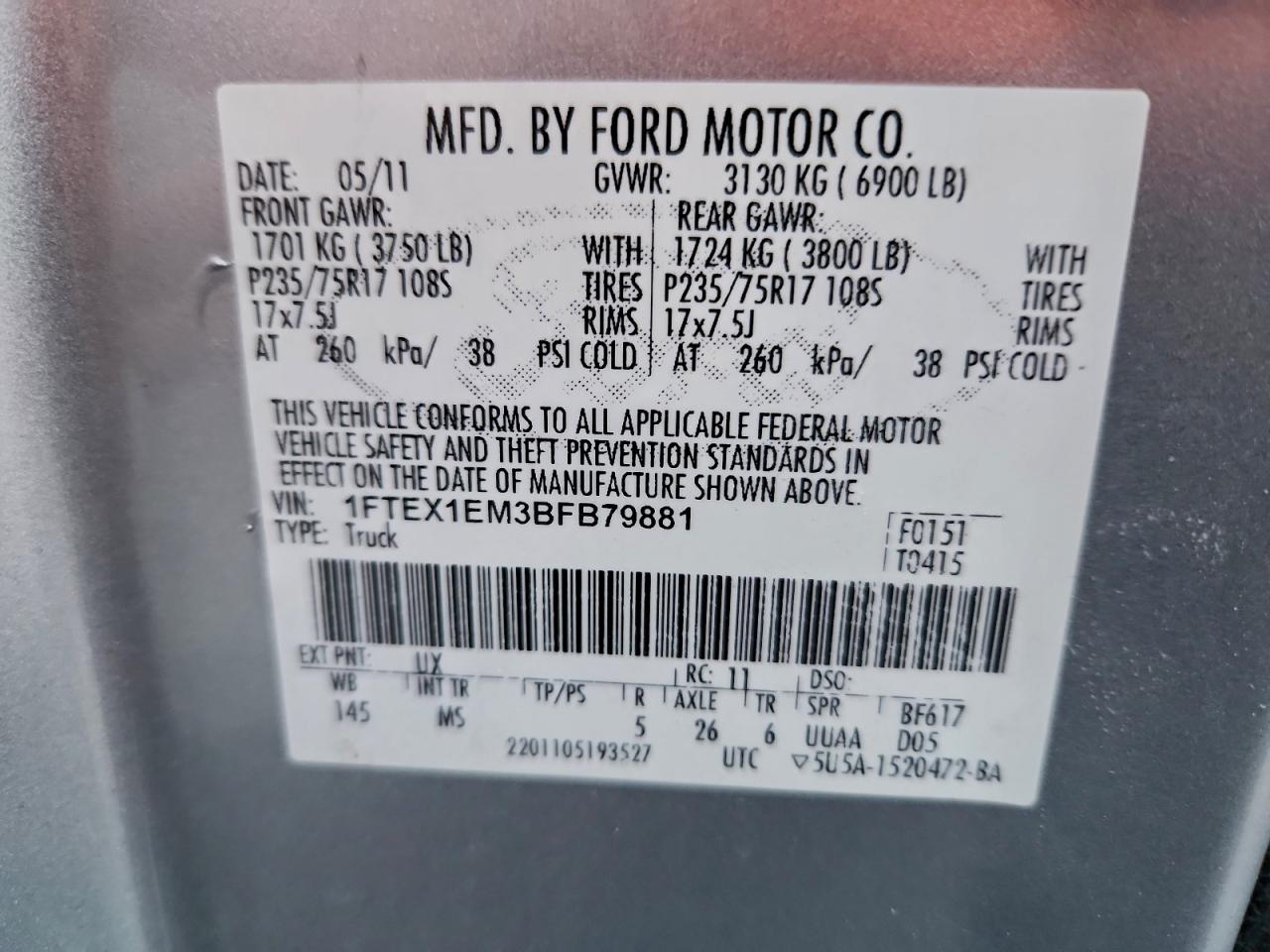 2011 FORD F150 SUPER CAB photo 12
