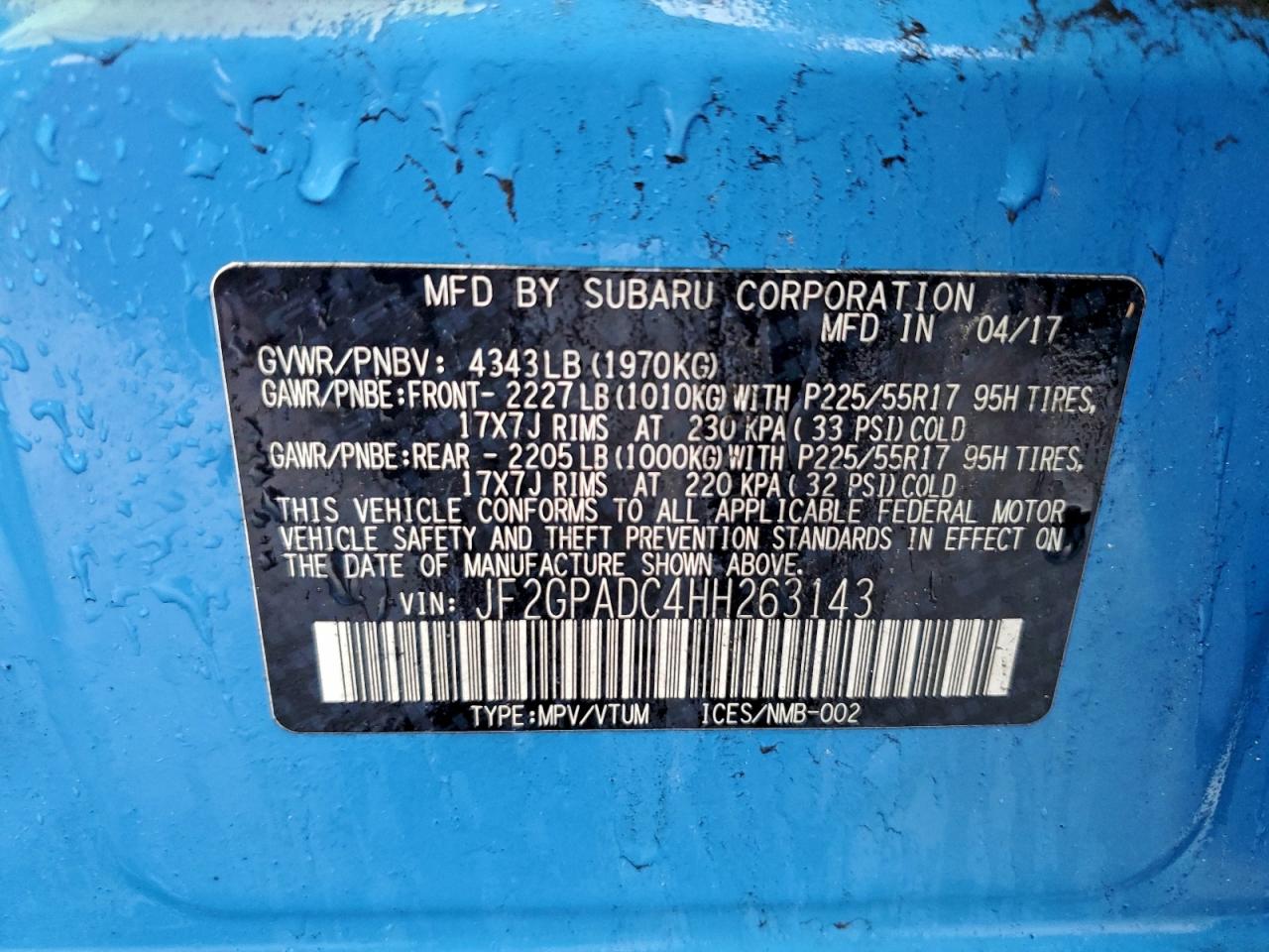 2017 SUBARU CROSSTREK PREMIUM photo 25