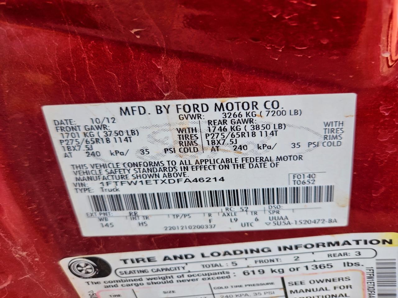 2013 FORD F150 SUPERCREW photo 12