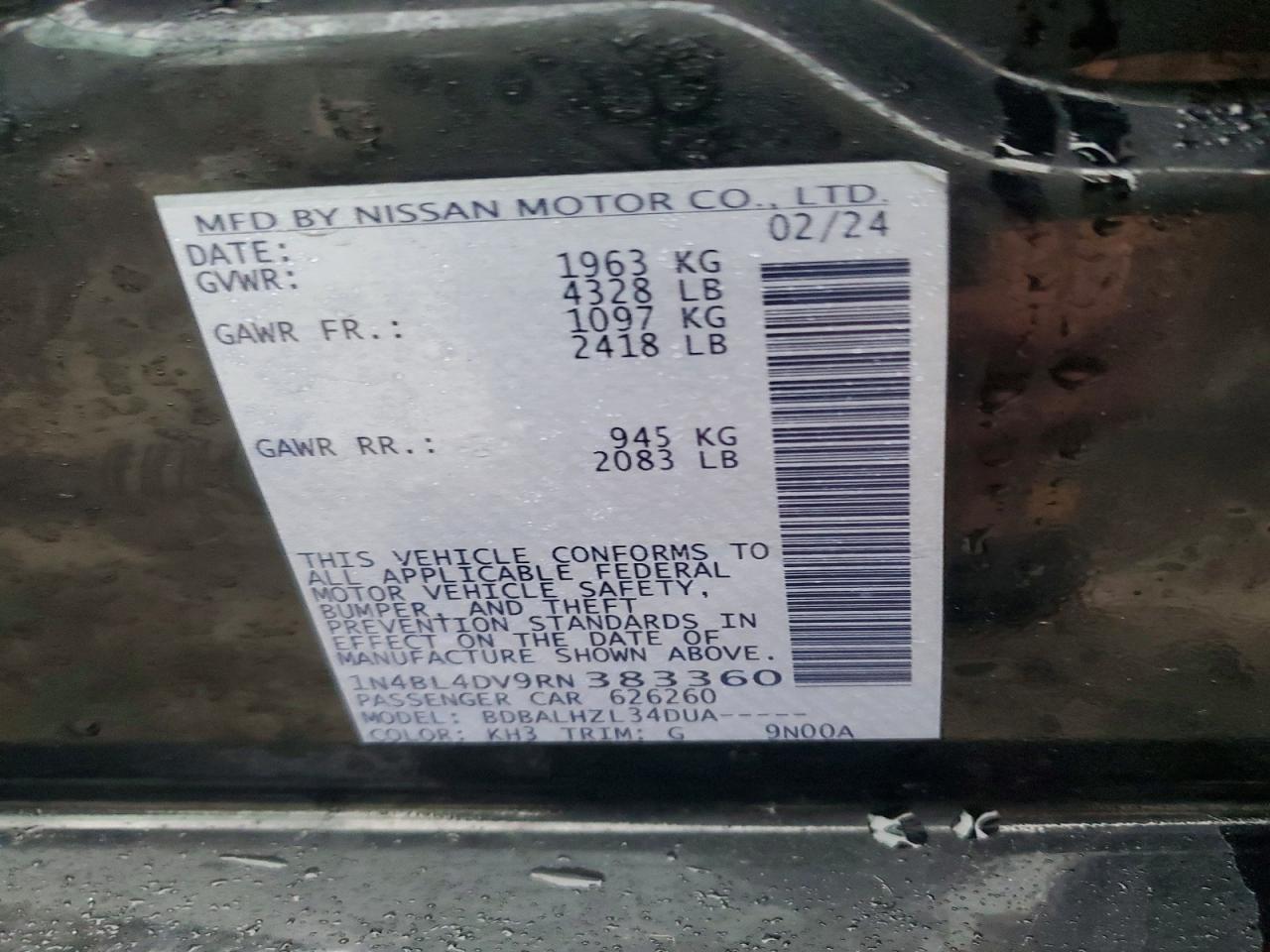 2024 NISSAN ALTIMA SV photo 13