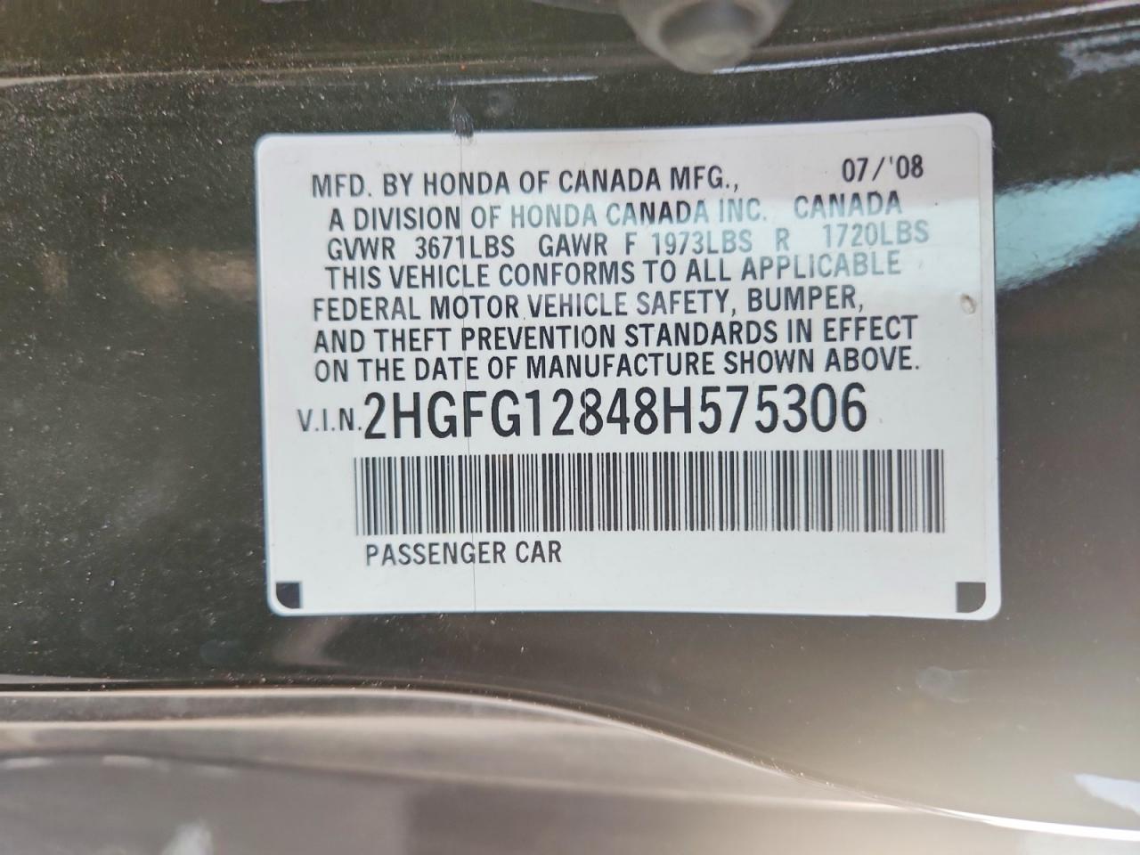 2008 HONDA CIVIC EX photo 12