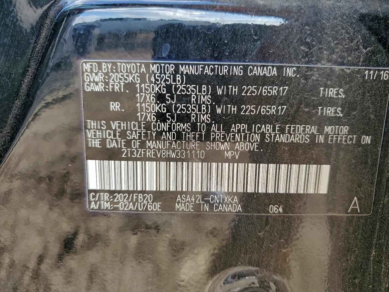 2017 TOYOTA RAV4 LE photo 12