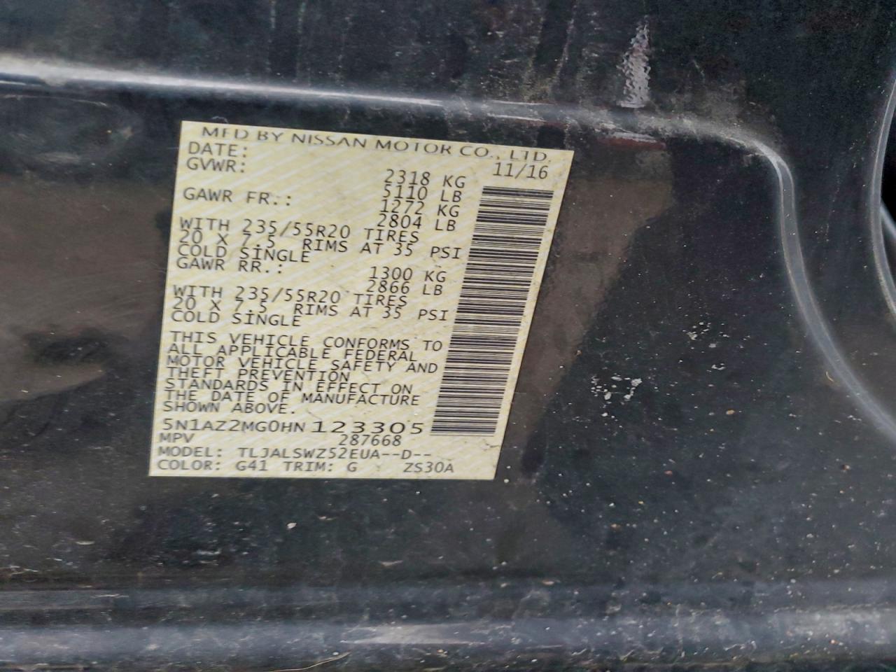 2017 NISSAN MURANO S photo 13