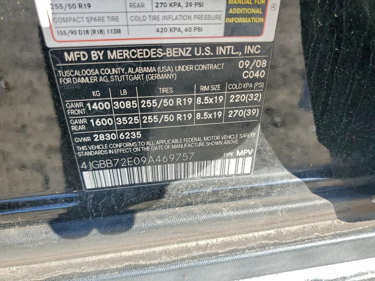 2009 MERCEDES-BENZ ML 550 photo 13