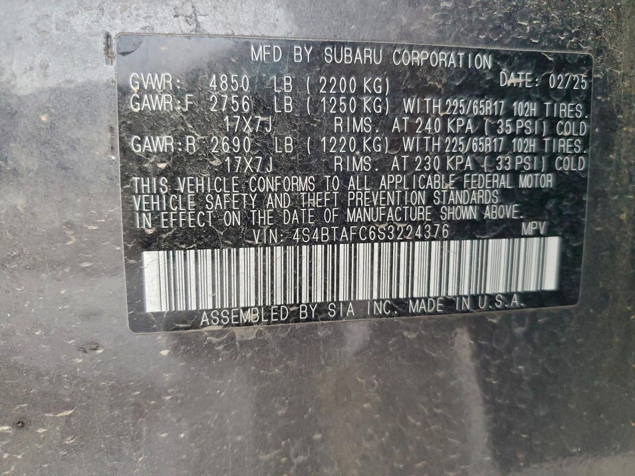 2025 SUBARU OUTBACK PREMIUM photo 13