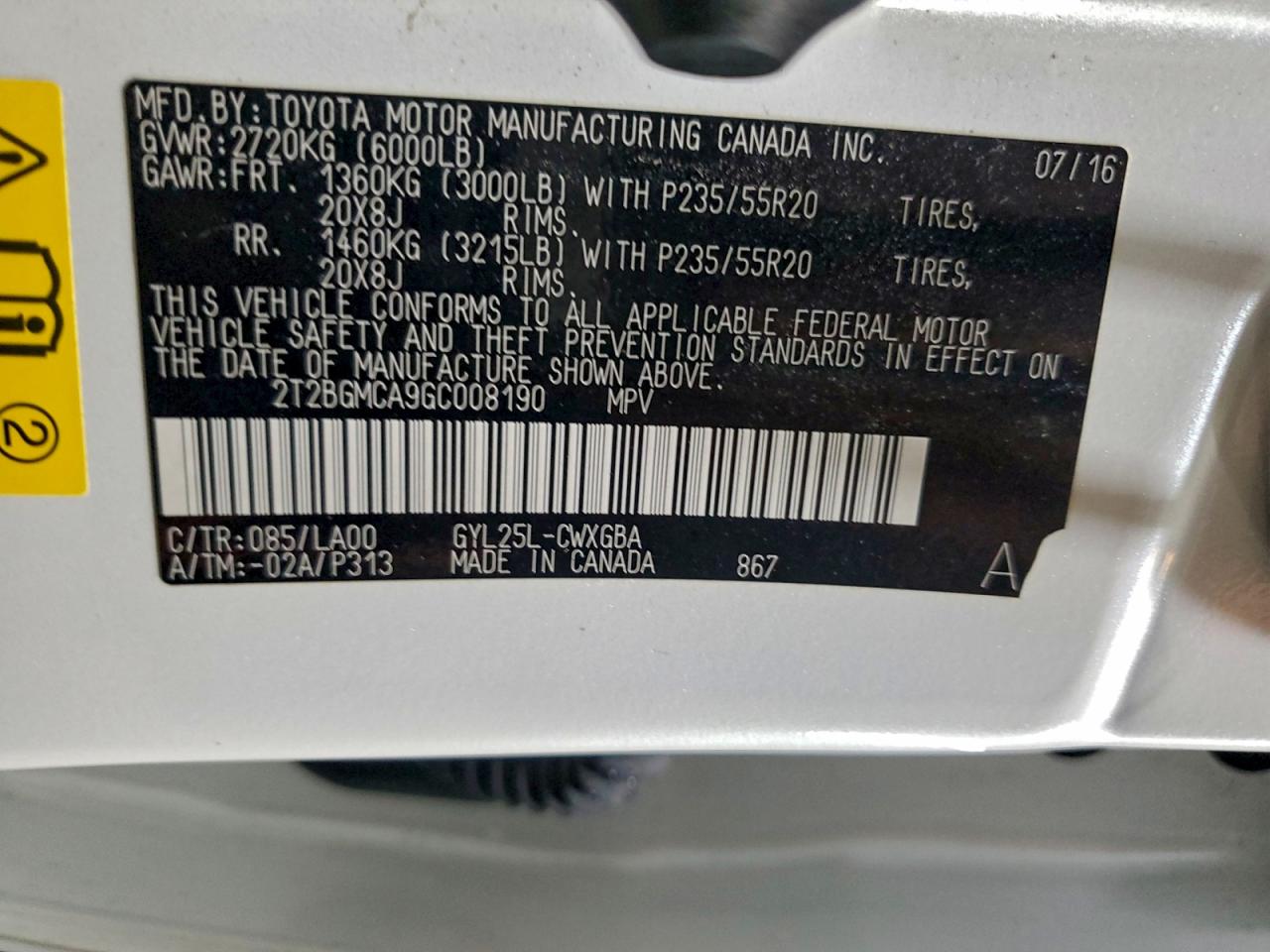2016 LEXUS RX 450H BASE photo 13
