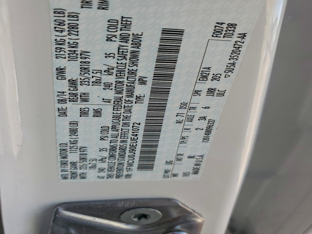 2014 FORD ESCAPE TITANIUM photo 13