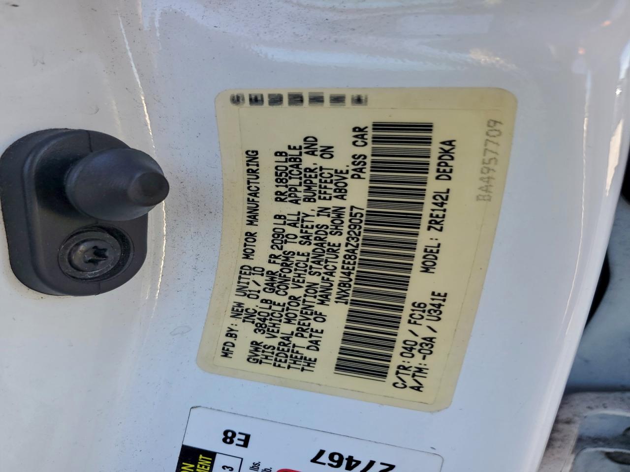 2010 TOYOTA COROLLA BASE photo 12
