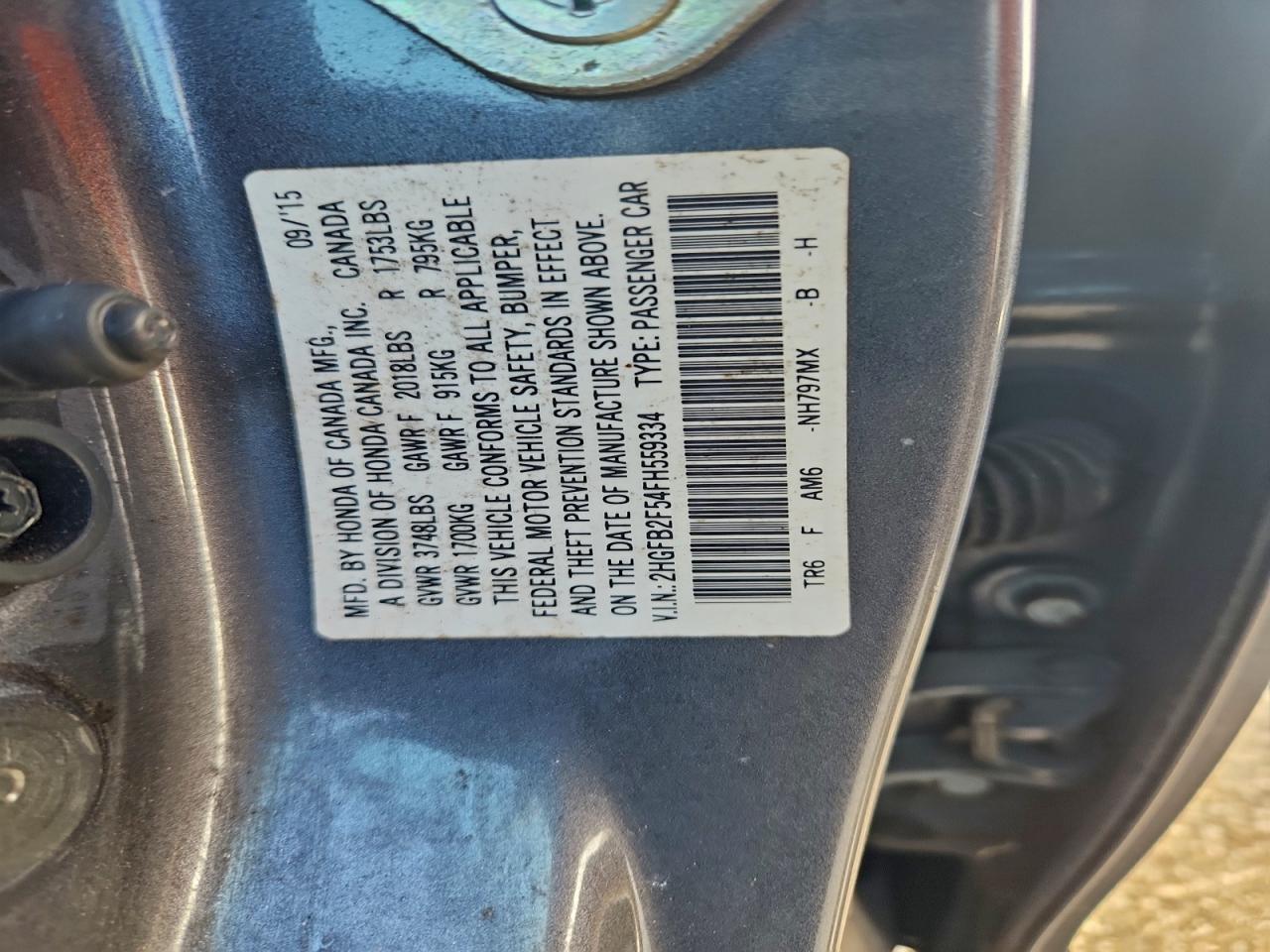 2015 HONDA CIVIC LX photo 13