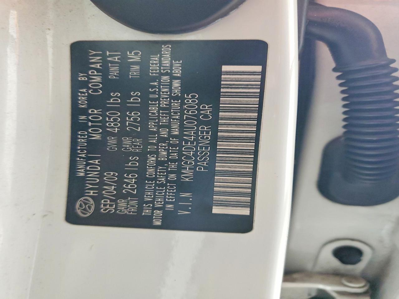 2010 HYUNDAI GENESIS 3.8L photo 12